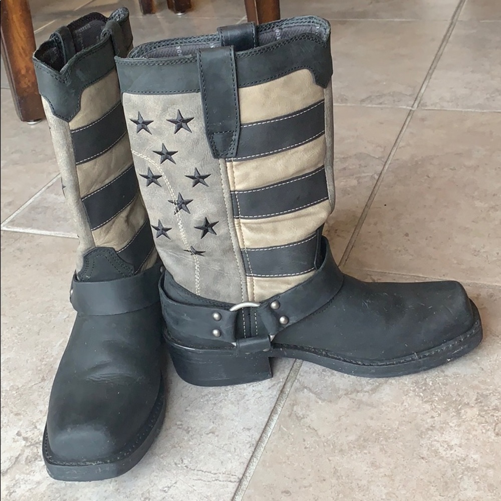 Men’s Durango® Black Faded Flag Harness Boot